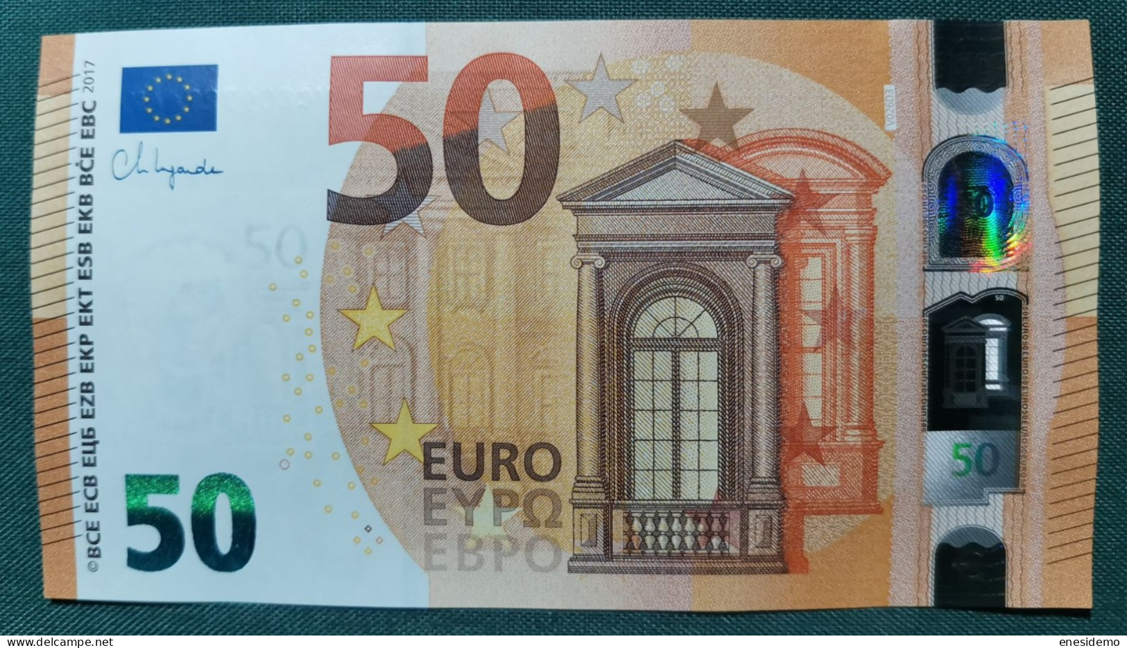 50 EURO SPAIN 2017 LAGARDE V026D3 VC SC FDS UNC. PERFECT - 50 Euro