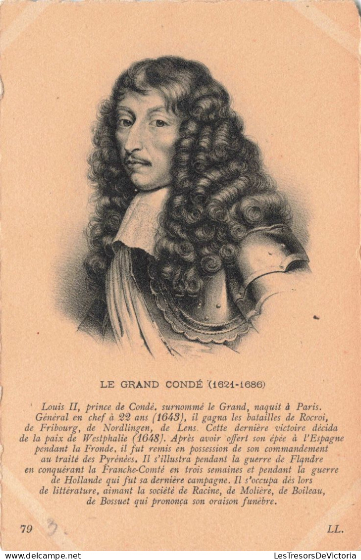 CELEBRITES - Personnages Historiques - Le Grand Condé - Louis II - Carte Postale Ancienne - Historical Famous People