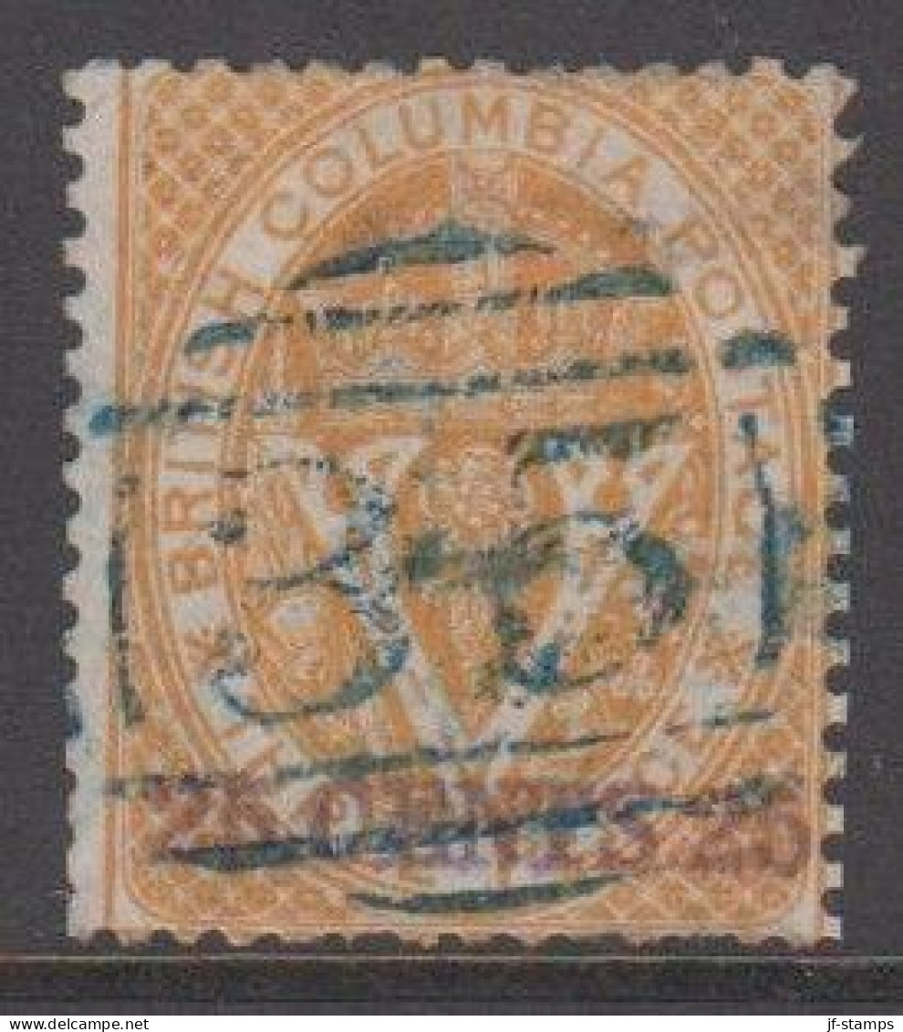 1869-1871. BRITISH COLUMBIA & VANCOUVER ISLAND. 25 CENTS 25 On V & Crown THREE CENTS. Perf. 14. Beautifull... - JF539422 - Used Stamps