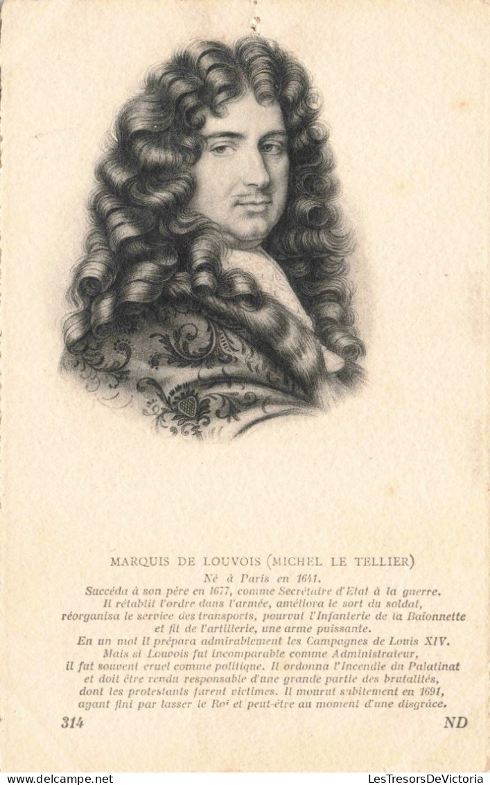 CELEBRITES - Personnages Politique & Militaires - Marquis De Louvois - Michel Le Tellier - Carte Postale Ancienne - Uomini Politici E Militari