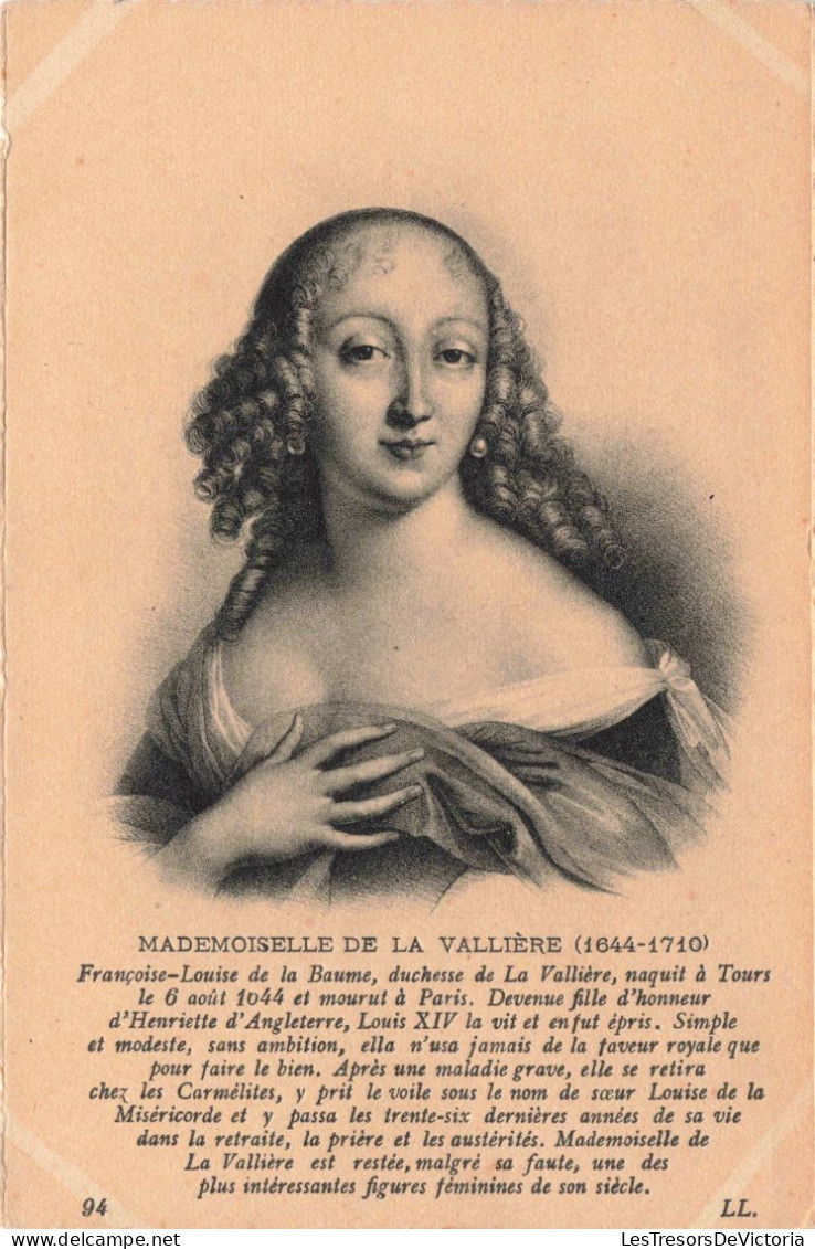 CELEBRITES - Personnages Historiques - Mademoiselle De La Vallière - Carte Postale Ancienne - Historical Famous People