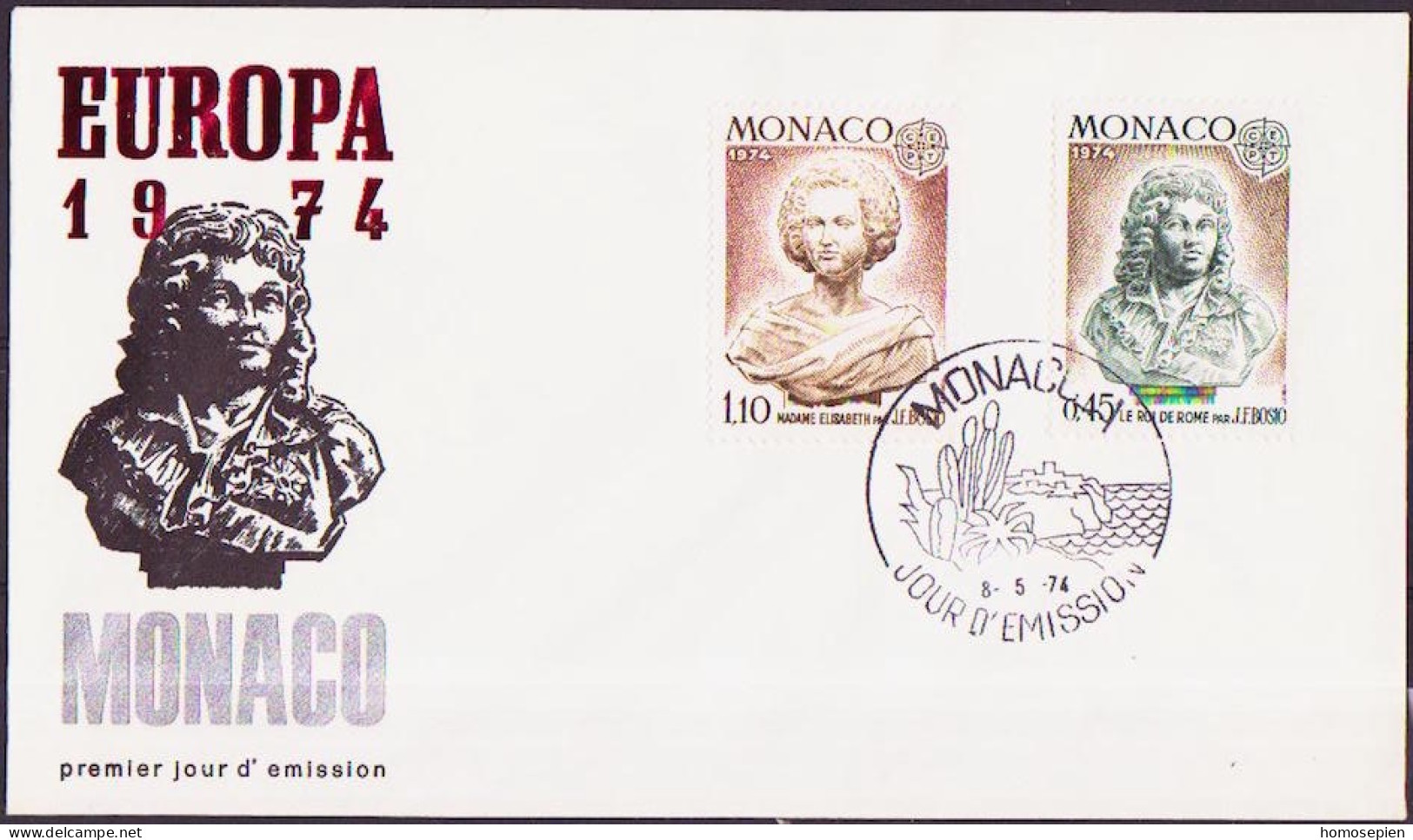 Europa CEPT 1974 Monaco FDC2 Y&T N°957 à 958 - Michel N°1114 à 1115 - 1974