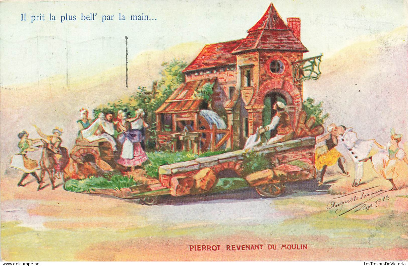 BELGIQUE - Liège - Pierrot Revenant Du Moulin Il Prit La Plus Bell' Par La Main - Visite Royale - Carte Postale Ancienne - Liège