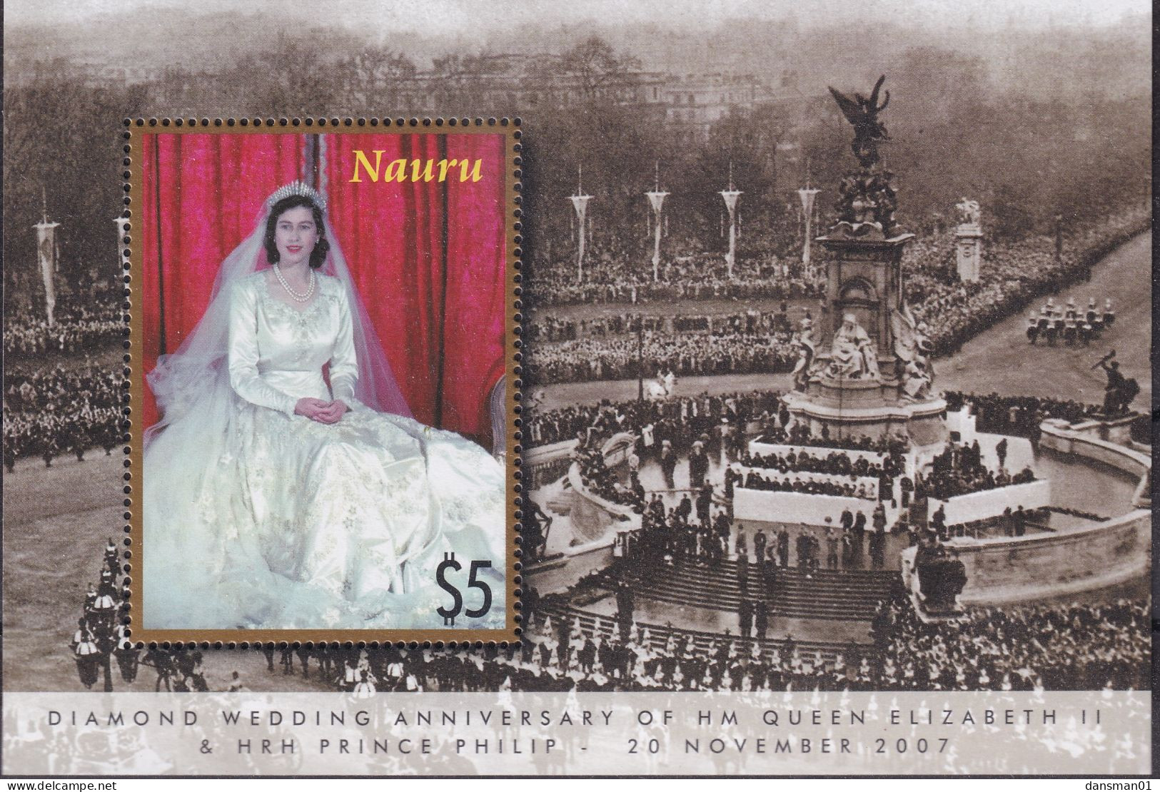 NAURU 2007 Diamond Wedding QEII Sc 571 Mint Never Hinged - Nauru