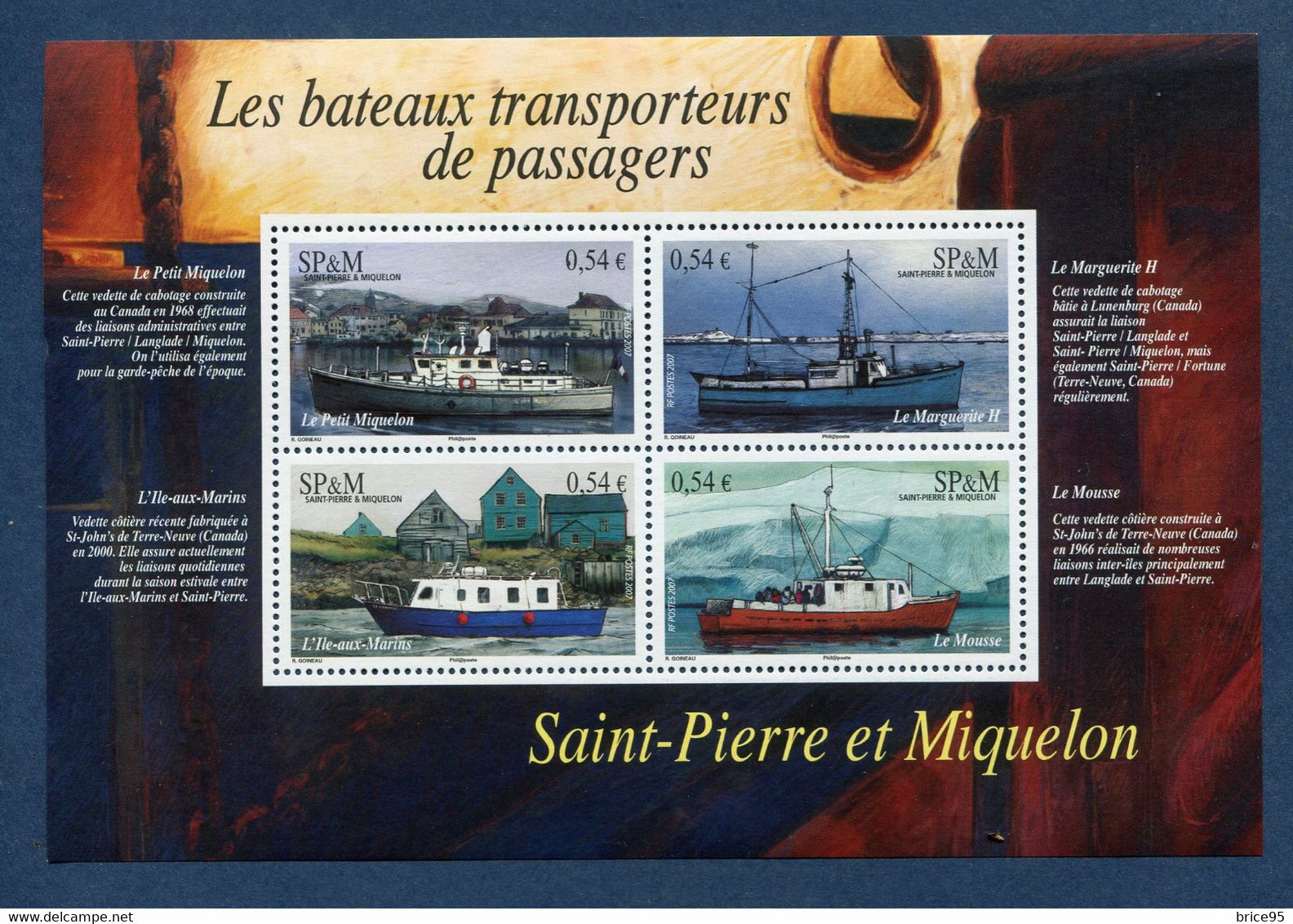 Saint Pierre Et Miquelon - YT Bloc N° 12 ** - Neuf Sans Charnière - 2007 - Blocks & Sheetlets