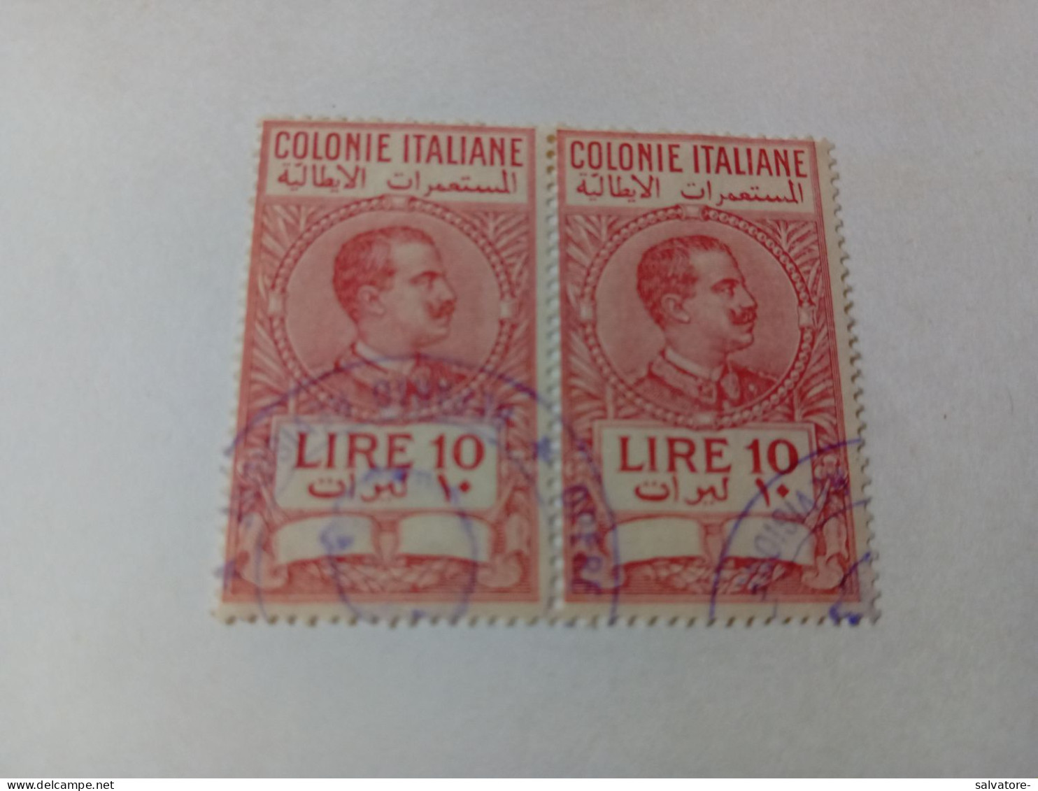 COPPIA 10  LIRE MARCHE DA BOLLO COLONIE ITALIANE - Italian Eastern Africa