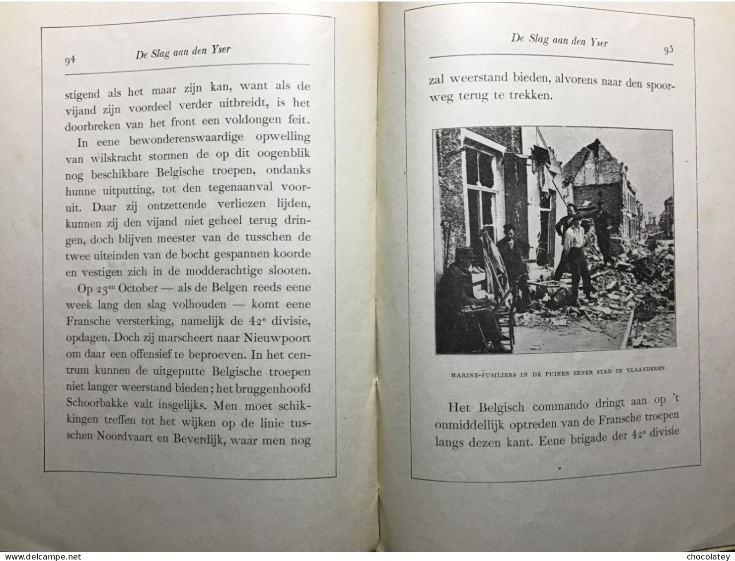 De Slag Aan Den Ijzer Herdenking Tweede Verjaardag Zeldzaam Slijtage Rug - War 1914-18