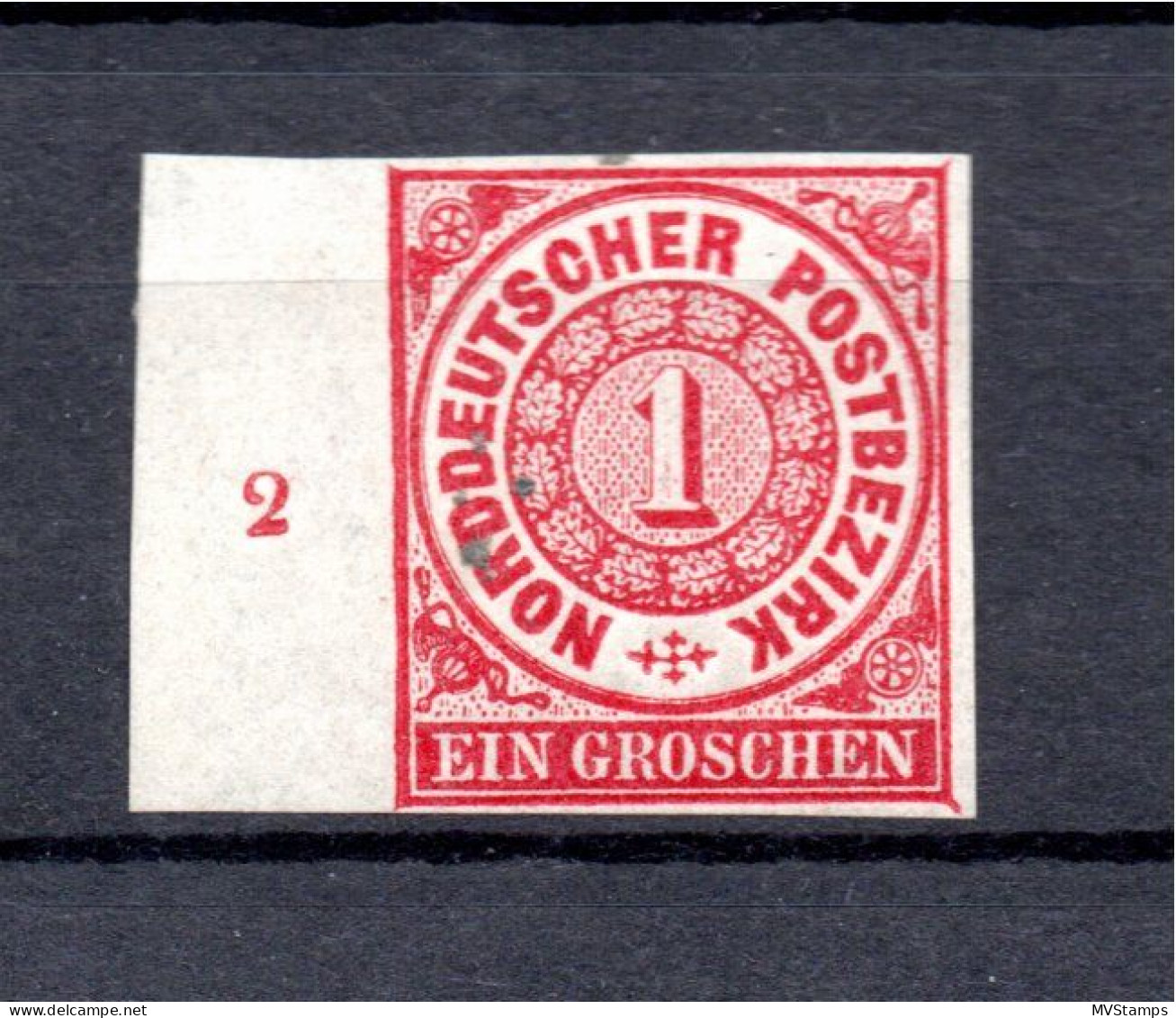 NDP 1868 Freimarke 4 U UNDURCHSTOCHEN Mit Reihenzahl 2 Luxus Ungebraucht - Postfris