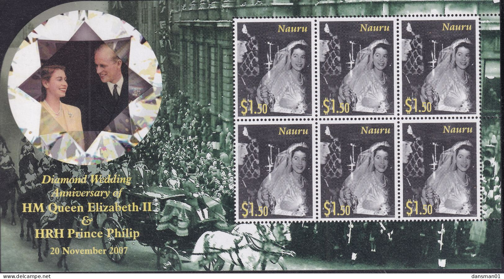 NAURU 2007 Diamond Wedding QEII Sc 567-70 Mint Never Hinged Sheetlets - Nauru