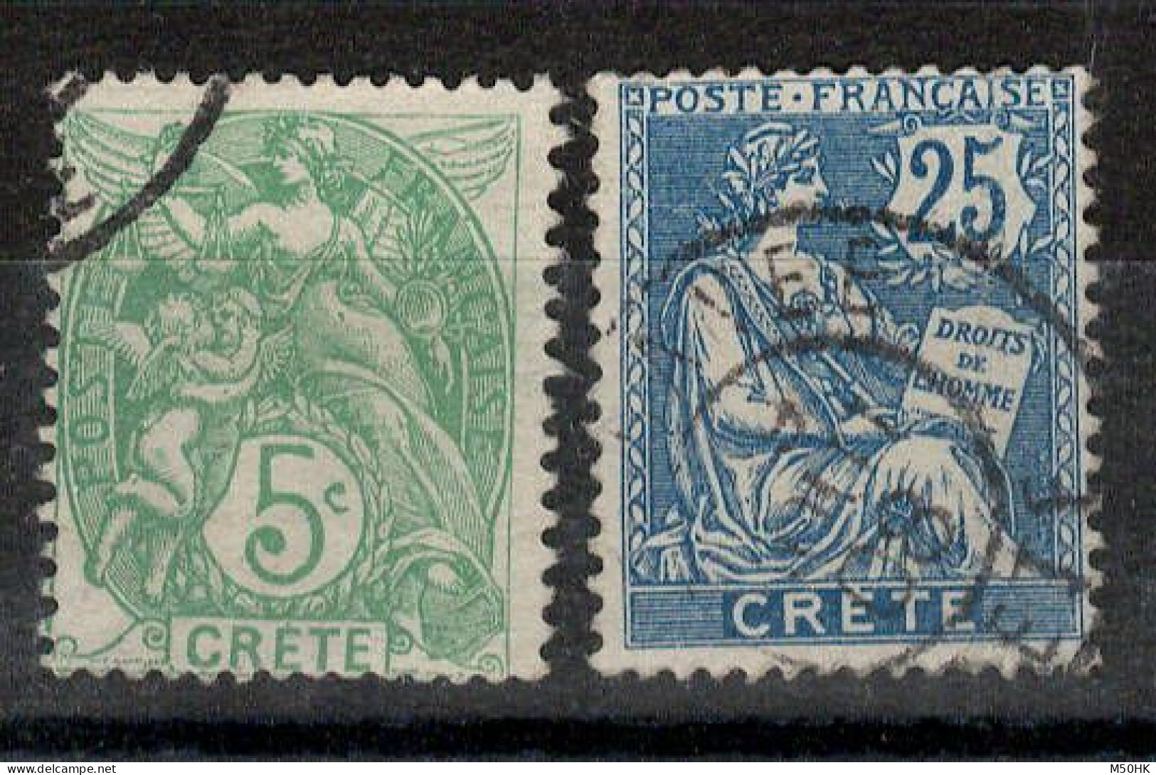 Crete - YV 5 & 9 Obliterés , Cote 6,50 Euros - Usados