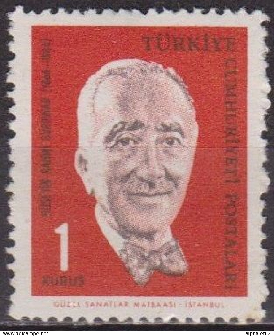 Célébrité Nationale - TURQUIE - Huseyn Rahani Gurpinar - Ecrivain - N°  1675 ** - 1964 - Unused Stamps
