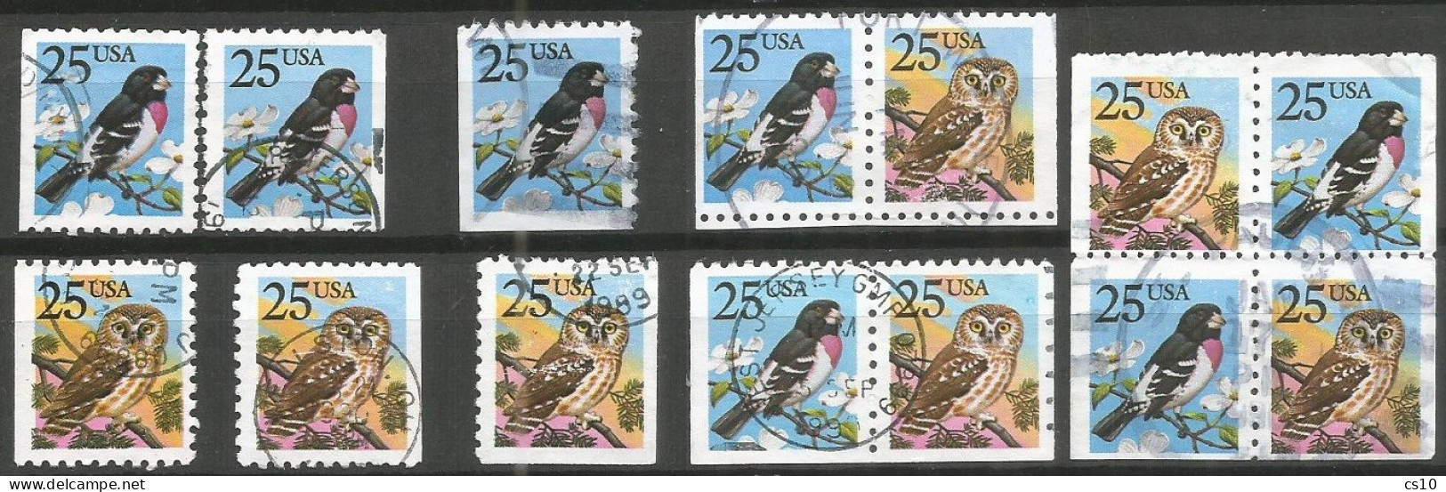 USA 1987 Wild Birds SC.#2284/5 Cpl Issue From Booklet Singles + Pairs + Pane 3+3, 2+2 - Collections