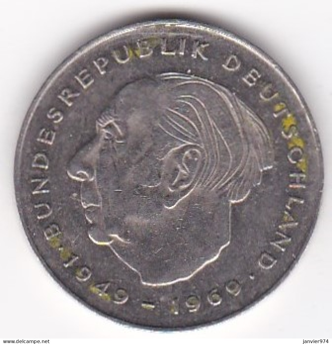 2 Deutsche Mark 1984 D MUNICH, Theodor Heuss , Cupronickel, KM# A127 - 2 Marchi