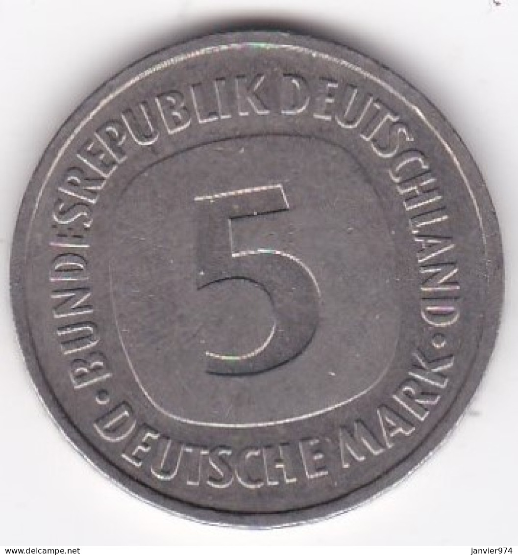 5 Deutsche Mark 1982 F STUTGART . Cupronickel ,KM# 140.1 - 5 Marcos