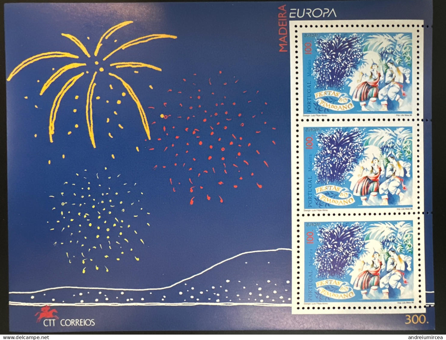 Portugal Acores Madeira Europa CEPT  3 Blocs MHN - 1998