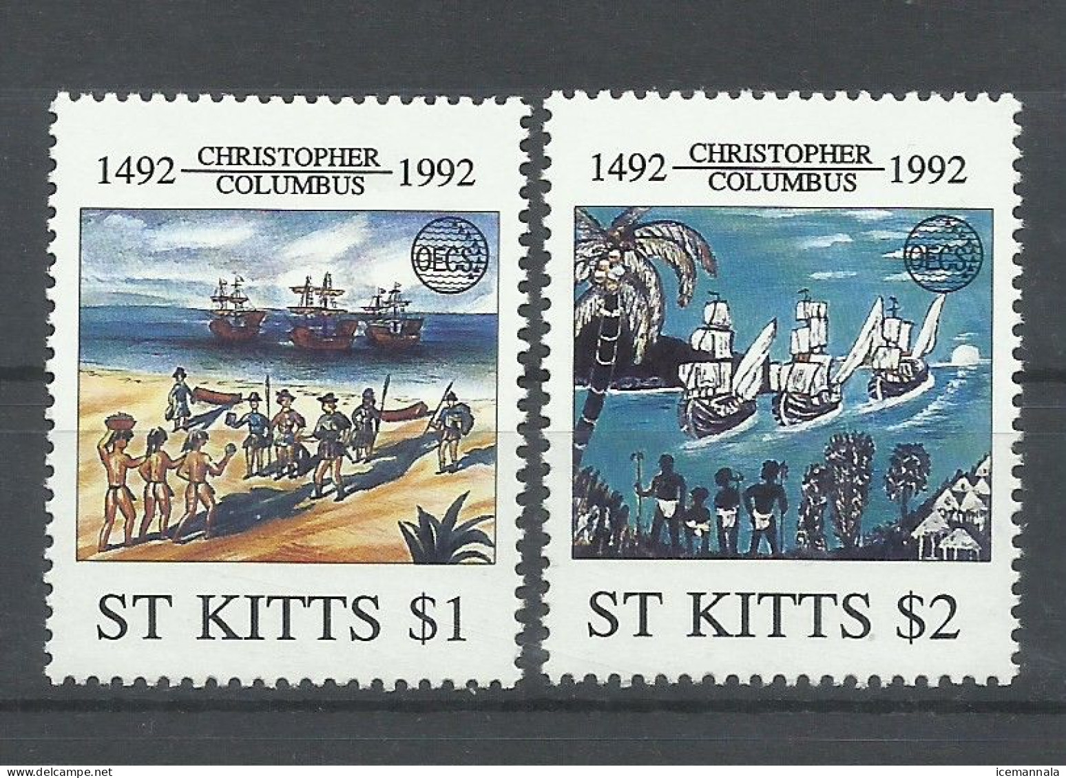 ST  KITTS    YVERT   760/61   MNH  ** - Cristóbal Colón