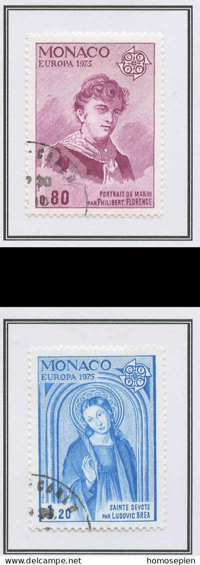 Monaco 1975 Y&T N°1003 à 1004 - Michel N°1167 à 1168 (o) - EUROPA - Gebruikt