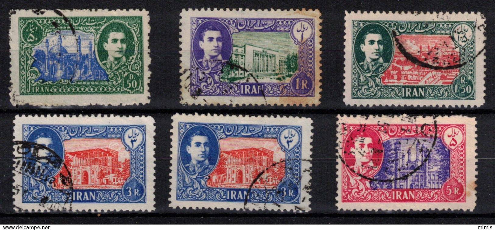 IRAN      1950         N° 721-723-724-727-728  (o) - Iran