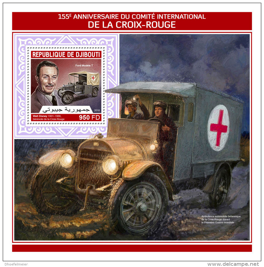 DJIBOUTI 2018 MNH** Walt Disney Red Cross S/S - OFFICIAL ISSUE - DH1815 - Acteurs