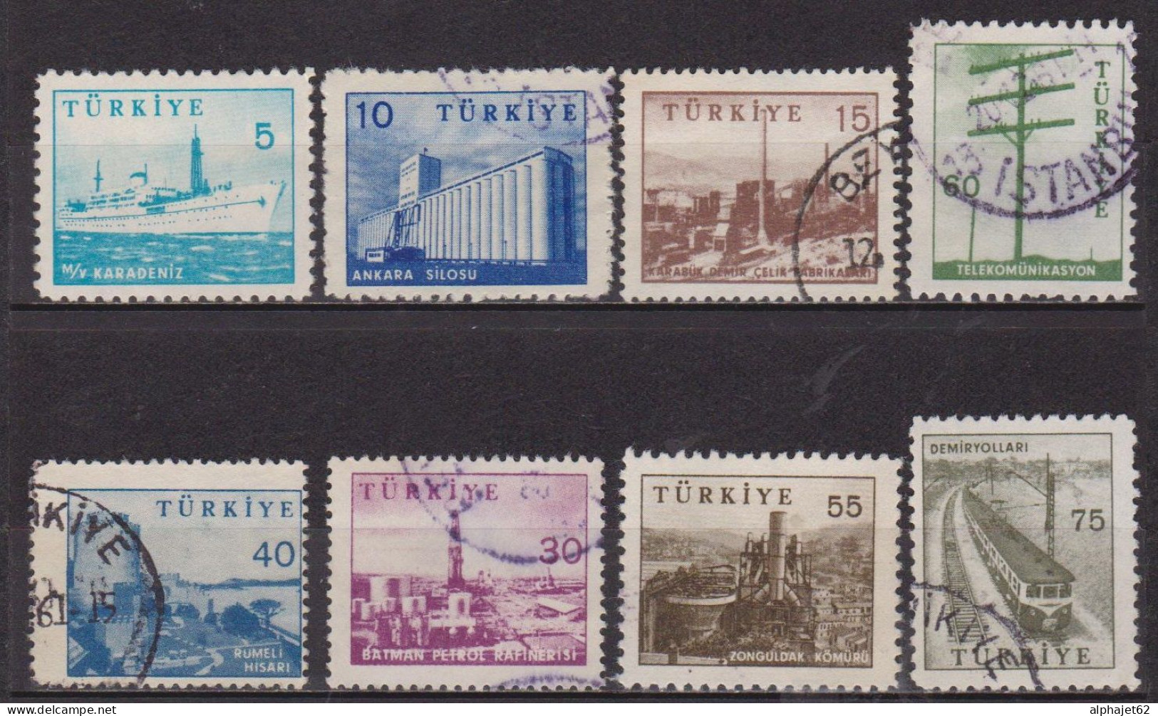 Modernisation De L'économie - TURQUIE - N° 1431-1432-1433-1436-1436A-1436C-1437-1437A - 1960 - Used Stamps