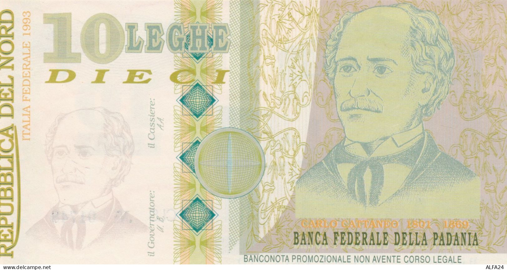 BANCONOTA ITALIA BANCA FEDERALE PADANIA 10 UNC (VS865 - [ 8] Fakes & Specimens