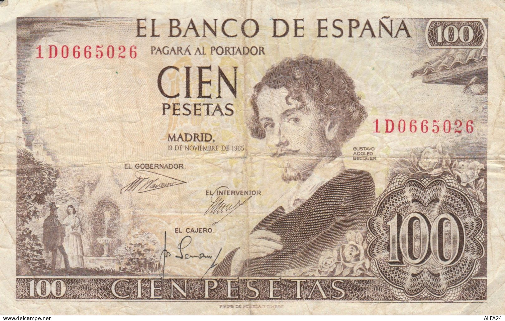 BANCONOTA SPAGNA 1965 100 PESETAS VF (VS471 - 100 Peseten