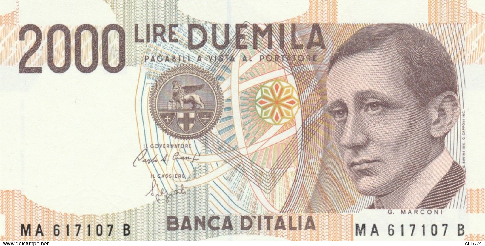 BANCONOTA ITALIA LIRE 2000 MARCONI UNC (VS453 - 2000 Lire