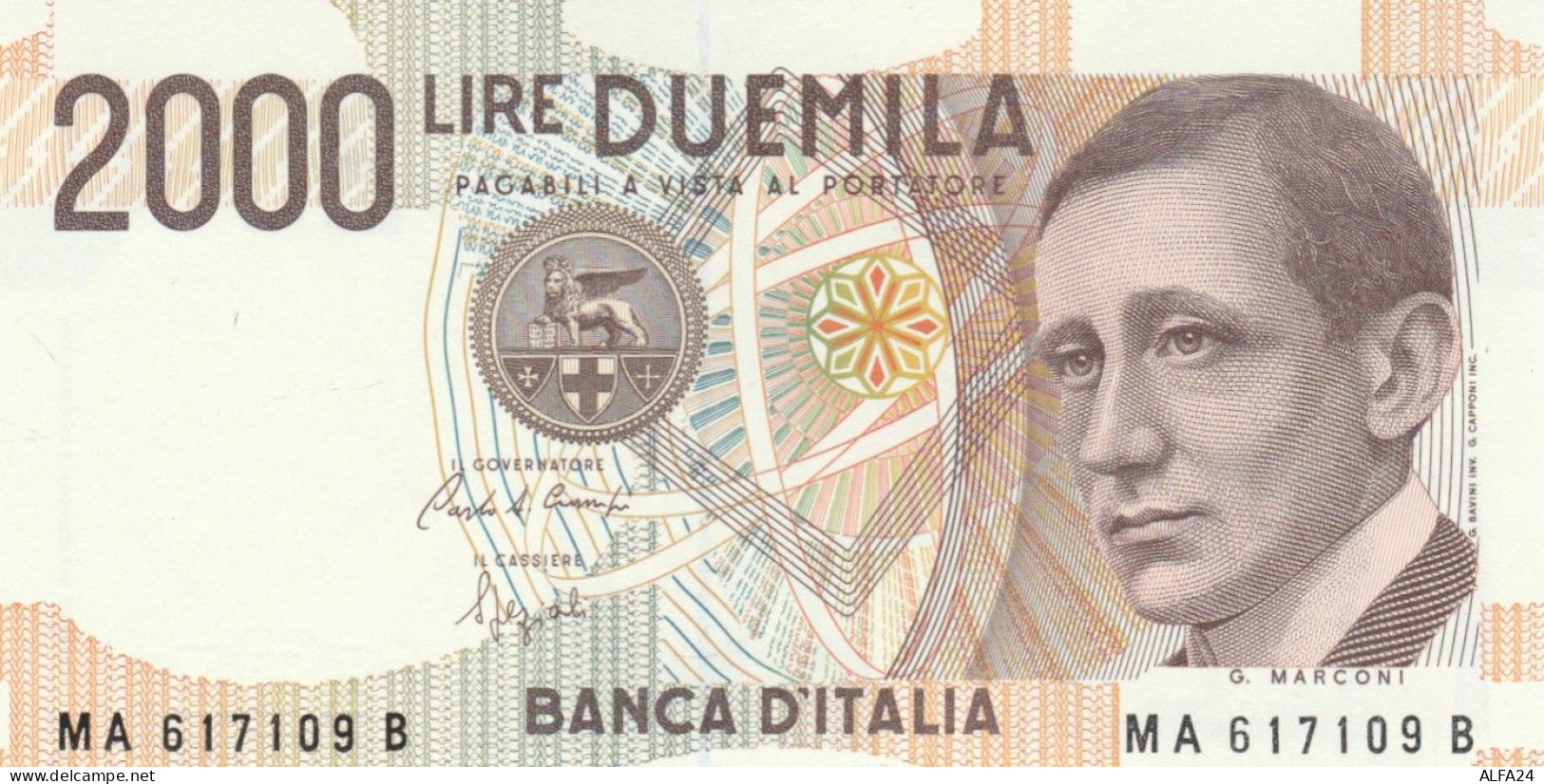 BANCONOTA ITALIA LIRE 2000 MARCONI UNC (VS452 - 2000 Lire