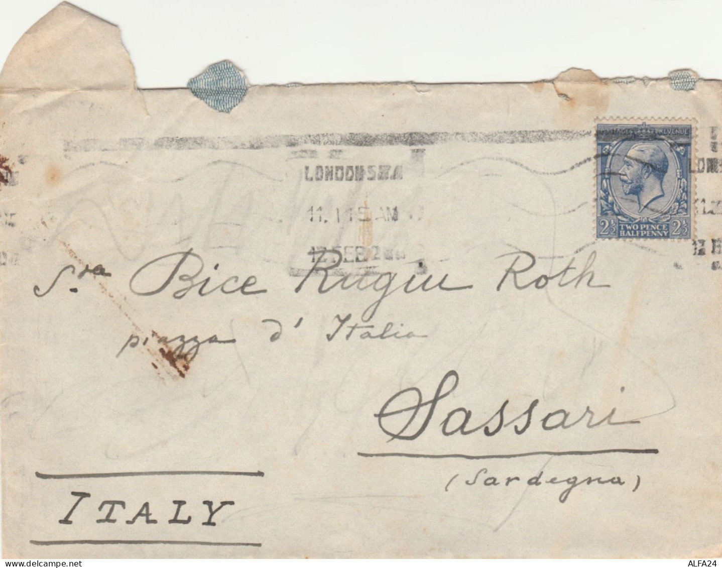 LETTERA REGNO UNITO 1920 2,5 (VS169 - Storia Postale