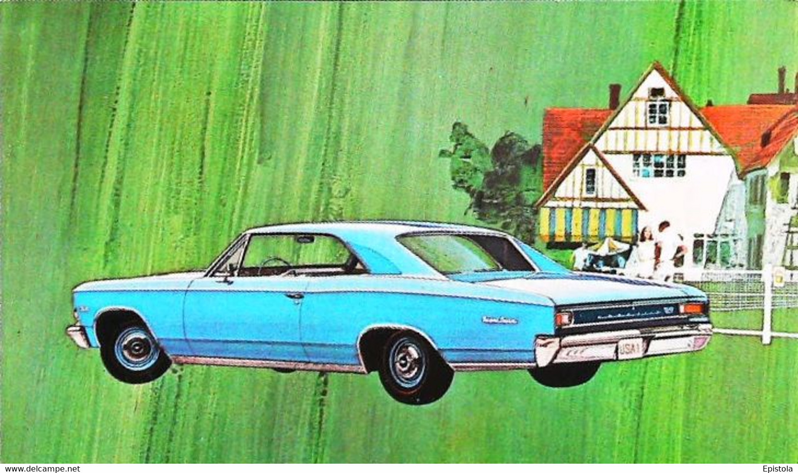 ► CHEVROLET  Chevelle Super Sport 396 & TENNIS 1966  - Publicité Automobile Chevrolet   (Litho. U.S.A.) - American Roadside