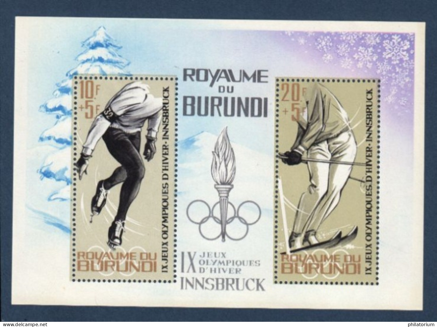 Burundi, **, Yv BF 3, Mi BL 3A, Sports Sur Glace, - Unused Stamps