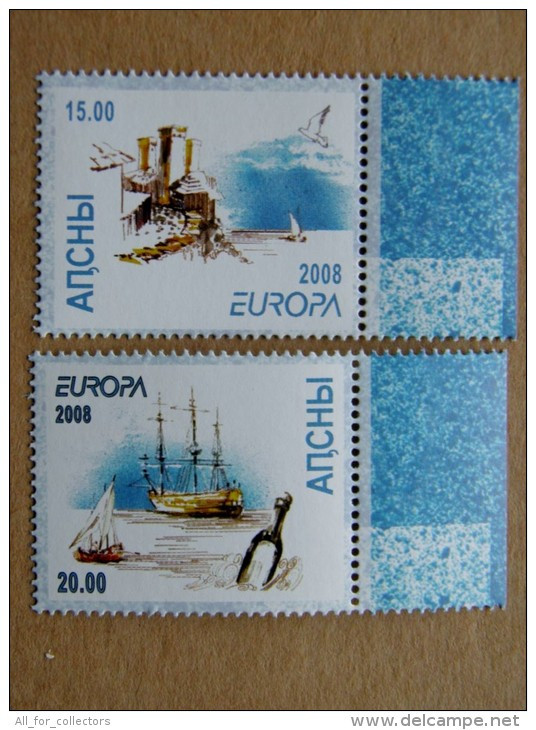 SALE!!! WITH GLUE (!) Europa Cept Stamp 2008 2x  Letter Writing Ship - 2008