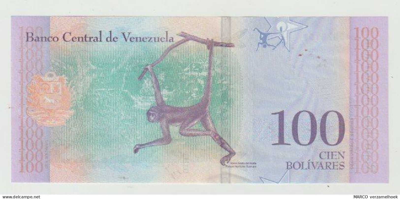 Banknote Banco Central De Venezuela 100 Bolivares 2018 UNC - Venezuela