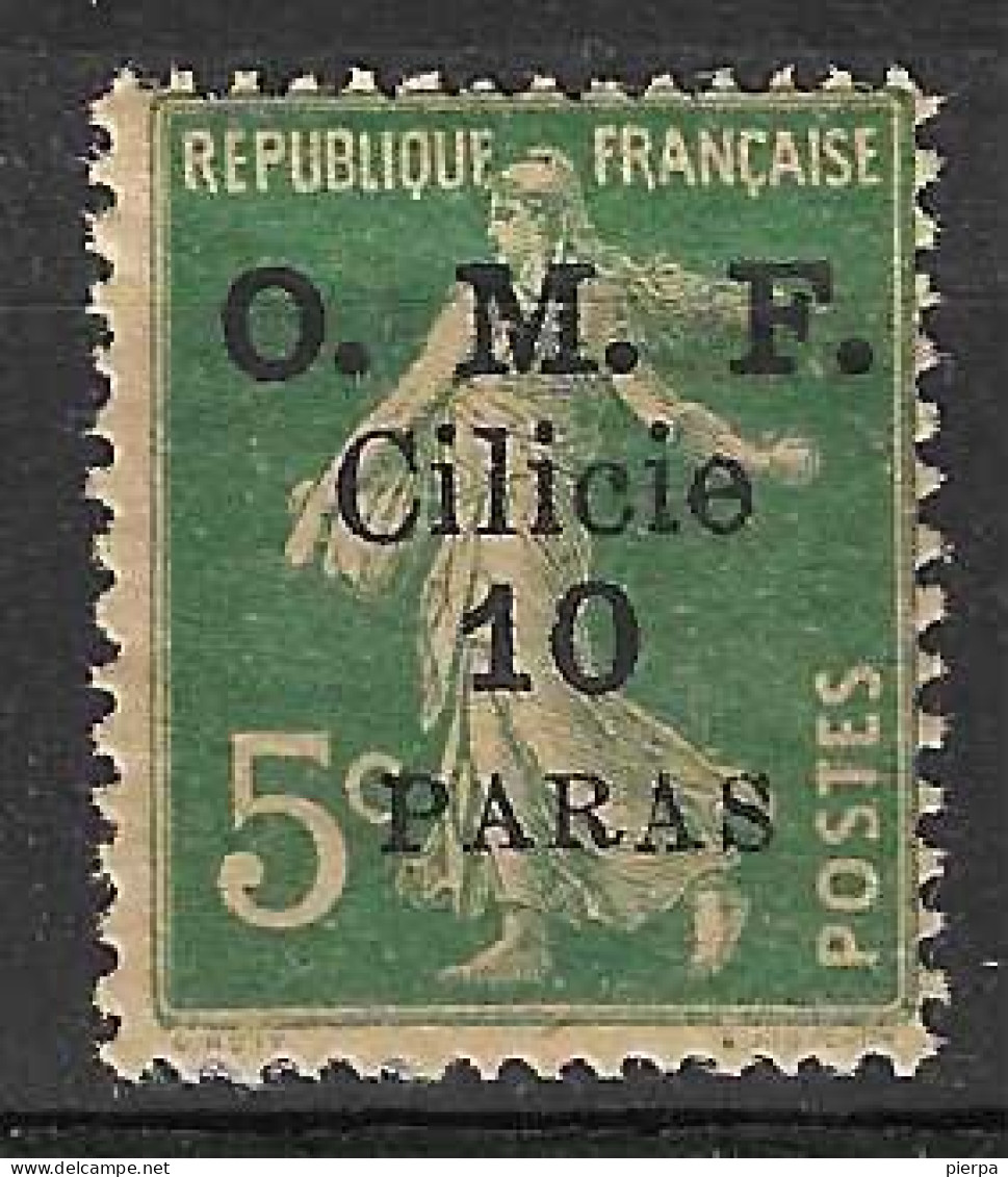 CILICIA - 1920 - SEMEUSE OVERPRINTED "O.M.F. CILICIE 10 PARAS/ 5 C " - MINT MH* (YVERT 81 - MICHEL 72) - Unused Stamps