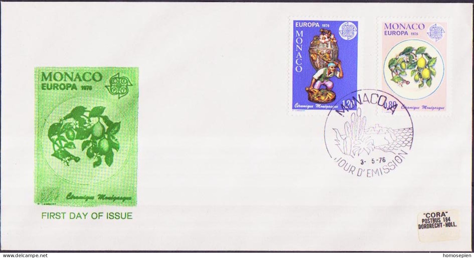 Europa CEPT 1976 Monaco FDC3 Y&T N°1062 à 1063 - Michel N°1230 à 1231 - 1976