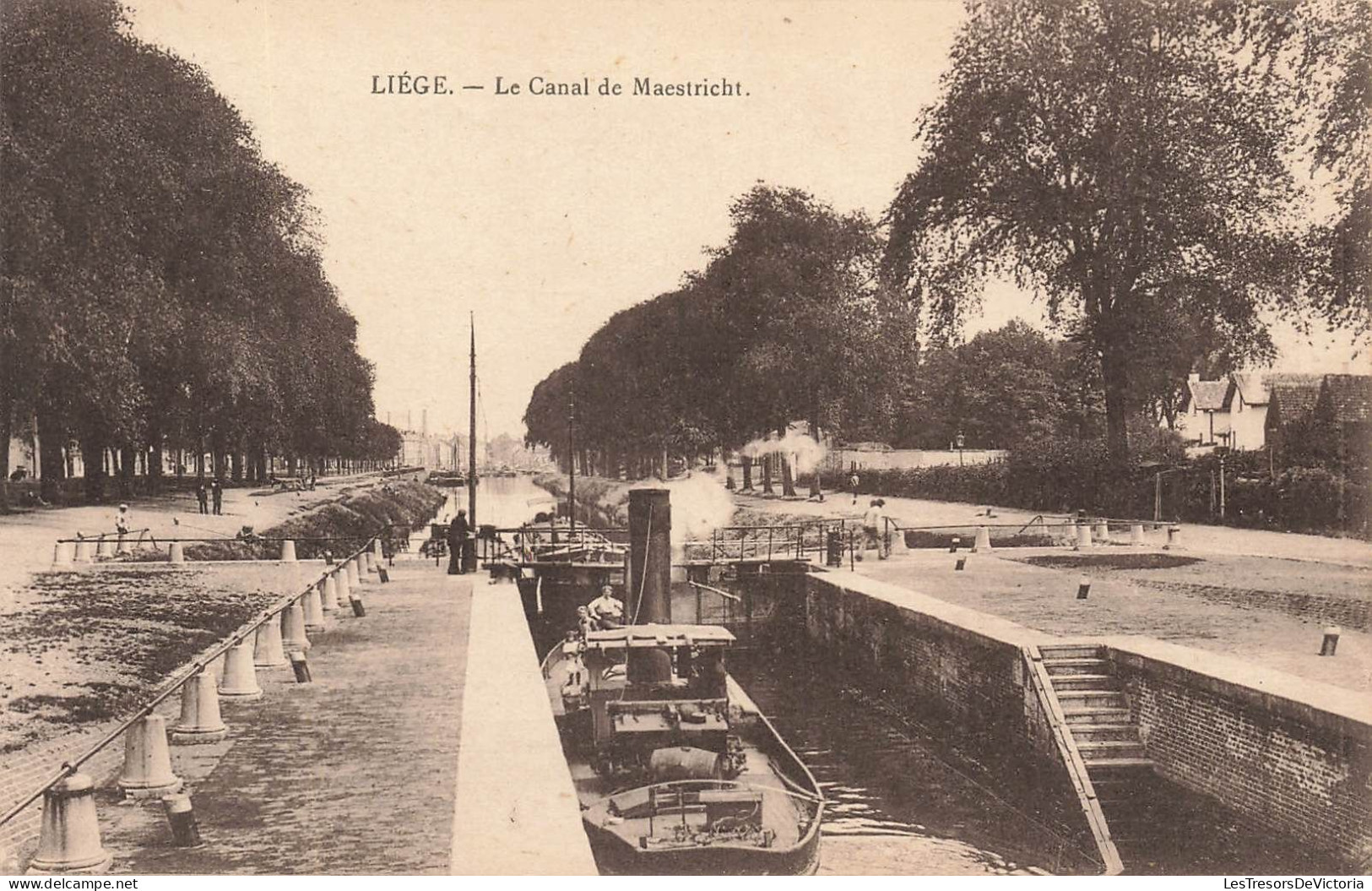 BELGIQUE - Liège - Le Canal De Maestricht - Bateaux - Carte Postale Ancienne - Liege