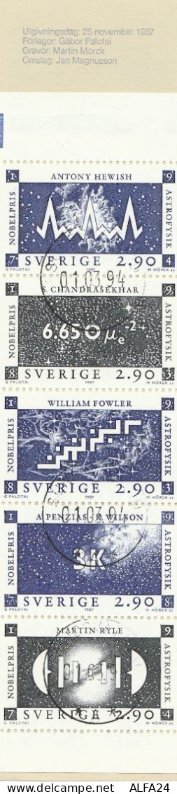 CARNET FRANCOBOLLI TIMBRATI SVEZIA-SVERIGE 1987 (BF48 - Blokken & Velletjes