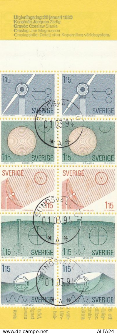 CARNET FRANCOBOLLI TIMBRATI SVEZIA-SVERIGE 1980 (BF50 - Hojas Bloque