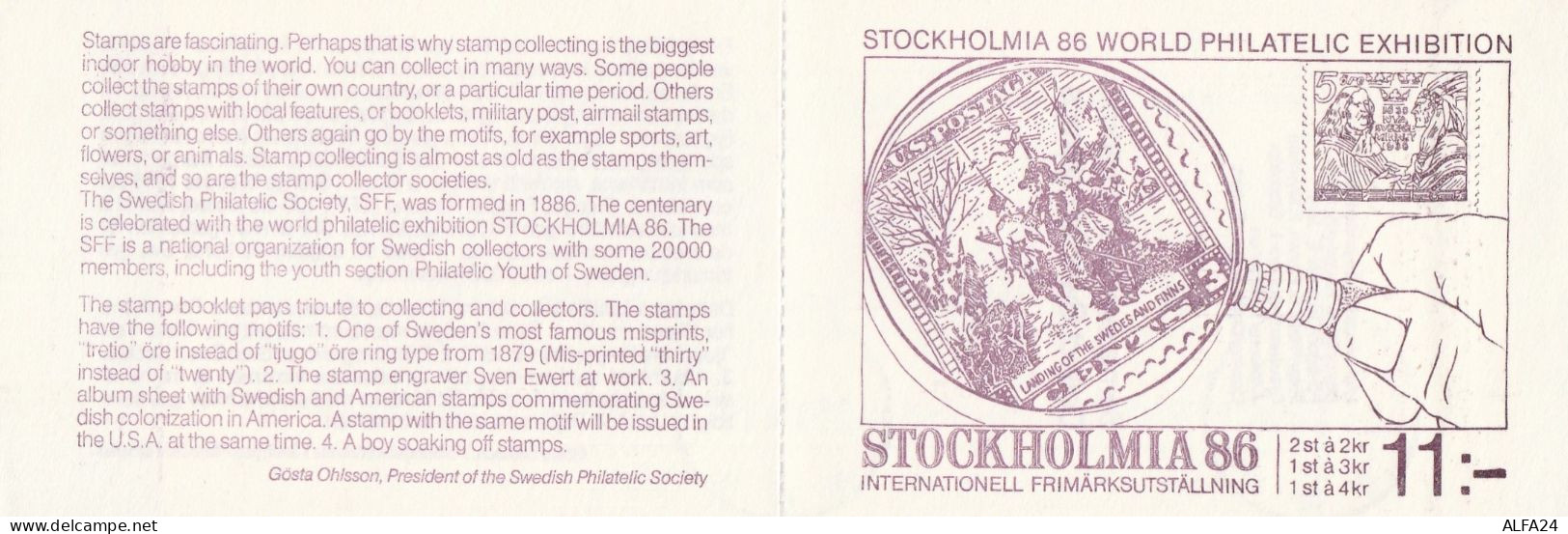 CARNET FRANCOBOLLI TIMBRATI SVEZIA-SVERIGE STOCKOLMIA 86 (BF46 - Blocks & Sheetlets