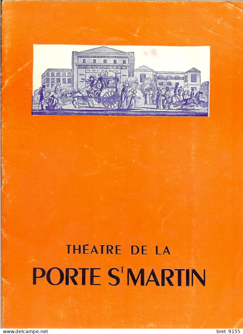 75 PARIS THEATRE PORTE St MARTIN PROGRAMME BONSOIR MADAME PINSON COMEDIE GILLOIS REGNIER CISIF JANE SOURZA  SOUPLEX - Programs