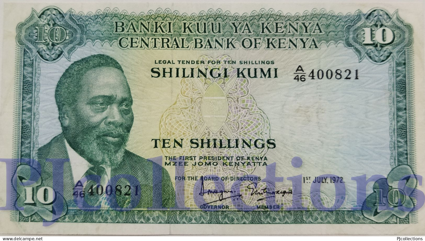 KENYA 10 SHILLINGS 1972 PICK 7c AXF - Kenya