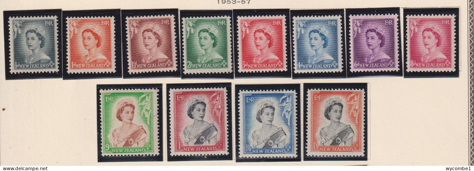 NEW ZEALAND  - 1953-57 Elizabeth II Definitives Set To 1s9d Hinged Mint - Nuovi
