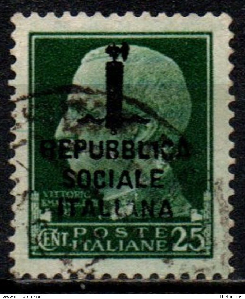 1944 Repubblica Sociale: "imperiale" Soprastampata 25 Cent. Usato - Gebraucht