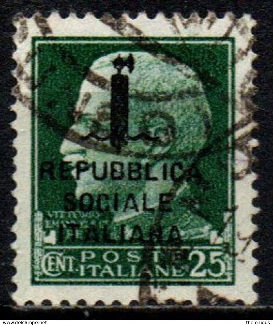 1944 Repubblica Sociale: "imperiale" Soprastampata 25 Cent. Usato - Gebraucht