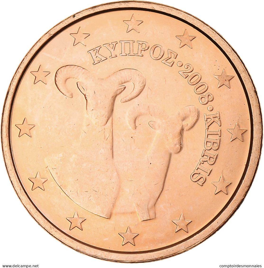 Chypre, 5 Euro Cent, 2008, BU, FDC, Cuivre Plaqué Acier, KM:80 - Cyprus