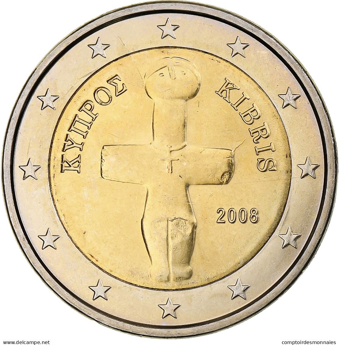 Chypre, 2 Euro, 2008, BU, FDC, Bimétallique, KM:85 - Zypern