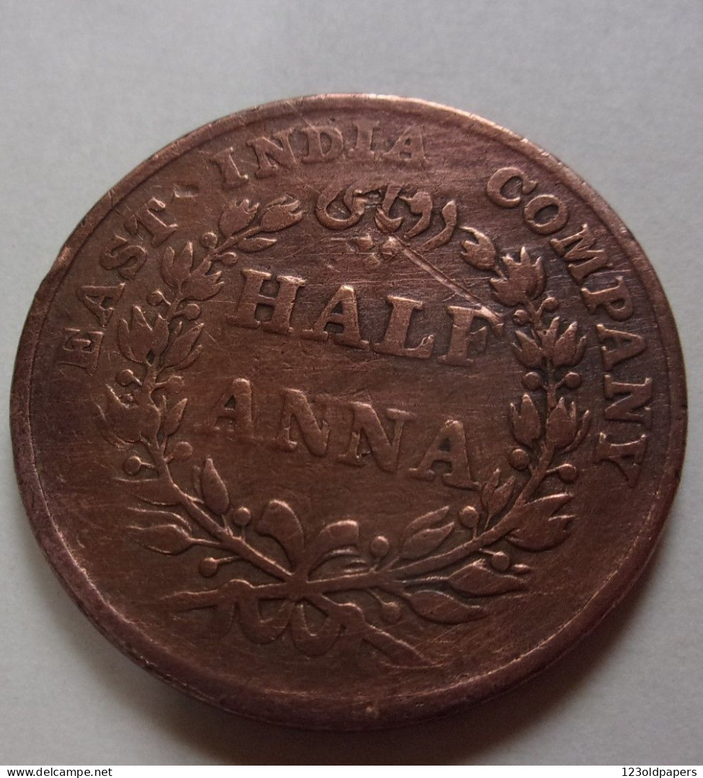 INDE 1835, Half Anna (1/2) East India Company - India