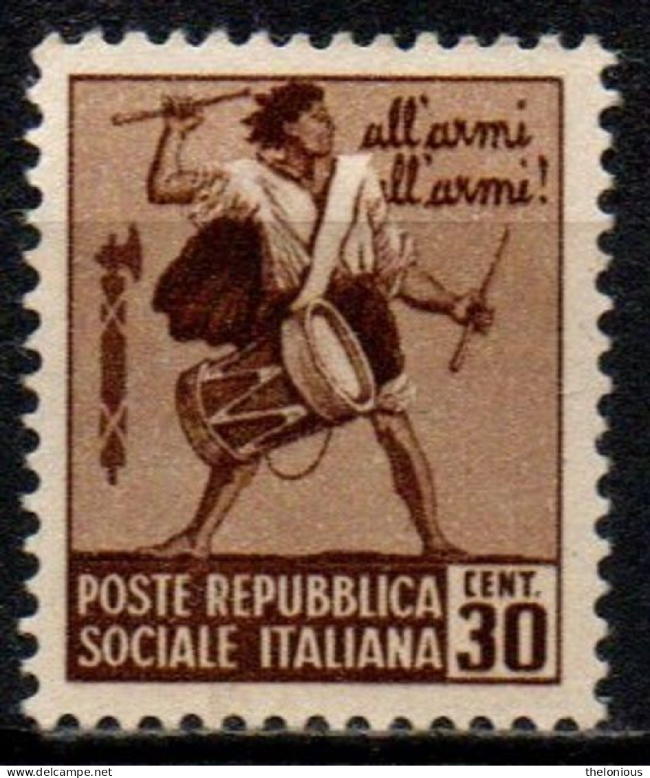 1944 Repubblica Sociale: Monumenti Distrutti - 1ª Emis. 30 Cent. Con Filigrana - Afgestempeld