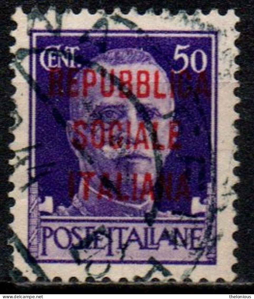 1944 Repubblica Sociale: "imperiale" Soprastampata 50 Cent. Usato - Afgestempeld