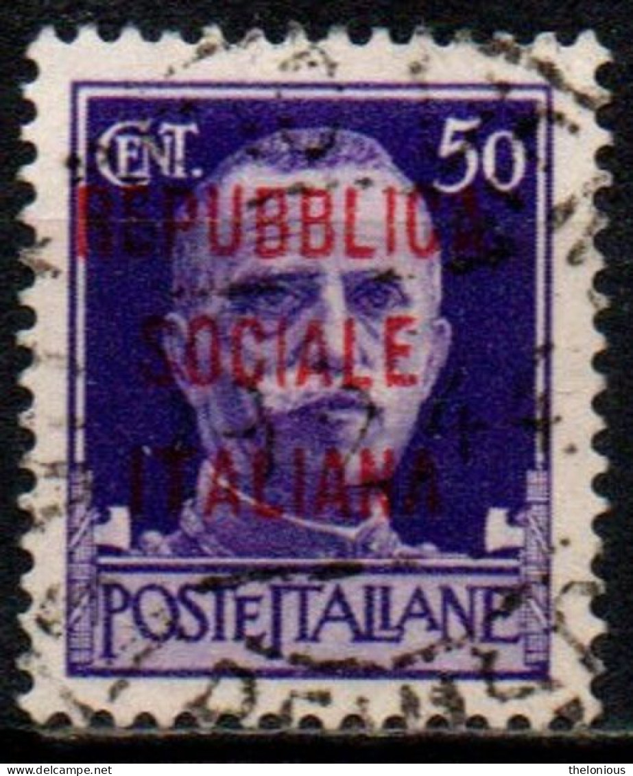 1944 Repubblica Sociale: "imperiale" Soprastampata 50 Cent. Usato - Afgestempeld